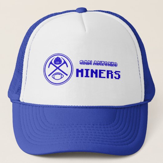 San Antonio Miners White/Royal Trucker Hat Trucker Pet (Voorkant)