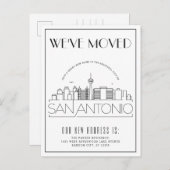San Antonio Modern Deco | Adres wijzigen Aankondigingskaart (Voorkant / Achterkant)