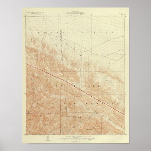 San Antonio quadrangle toont San Andreas Rift Poster (Voorkant)