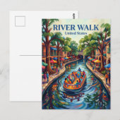 San Antonio River Walk Texas Briefkaart (Voorkant / Achterkant)