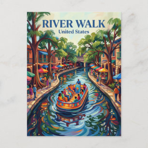 San Antonio River Walk Texas Briefkaart