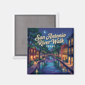 San Antonio River Walk Texas Magneet (Voorkant / Achterkant)