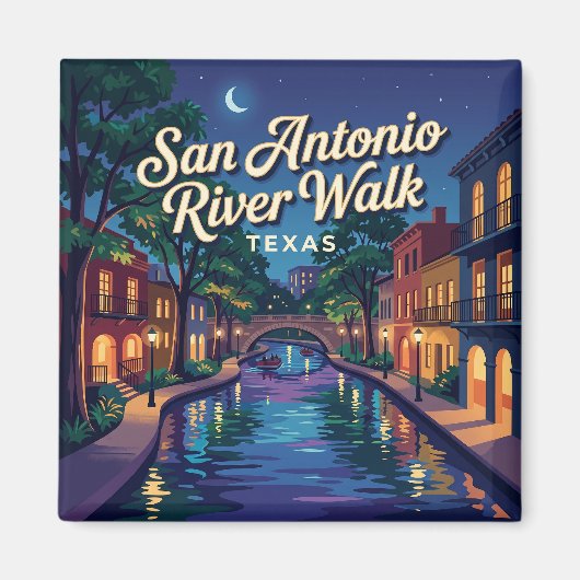 San Antonio River Walk Texas Magneet (Voorkant)
