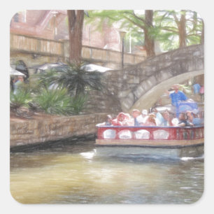 San Antonio River Walk Vierkante Sticker