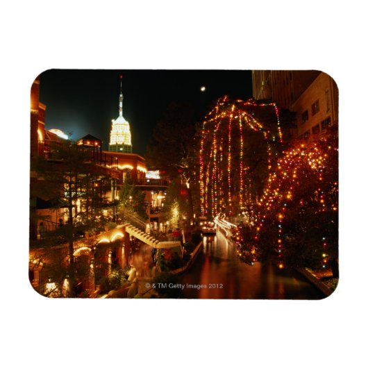 San Antonio Riverwalk bij nacht Magneet (Horizontaal)