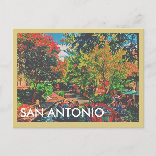 San Antonio Riverwalk Briefkaart (Voorkant)