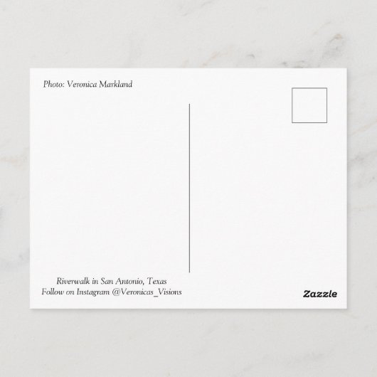 San Antonio Riverwalk Briefkaart (Achterkant)