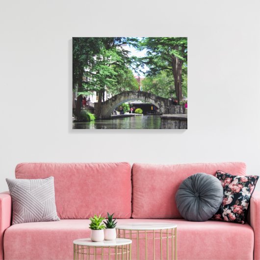 San Antonio Riverwalk Canvas Afdruk (Insitu (Woonkamer))