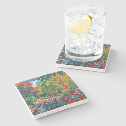 San Antonio Riverwalk Stenen Onderzetter (Zijkant)