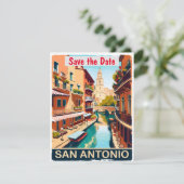 San Antonio Save the Date  Briefkaart (Staand voorkant)