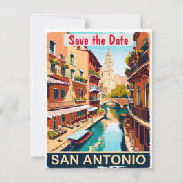 San Antonio Save the Date Vintage Ansichtkaart