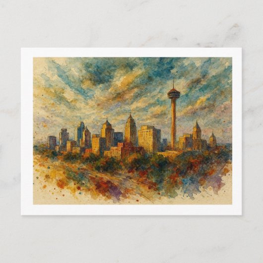 San Antonio Silhouette, Briefkaart (Voorkant)
