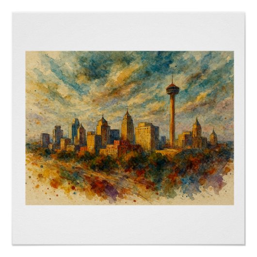 San Antonio Silhouette, Perfect Poster (Voorkant)