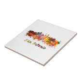 San Antonio skyline in watercolor Tegeltje (Zijkant)