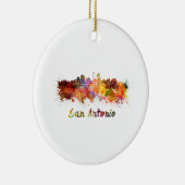 San Antonio skyline in waterverf Keramisch Ornament (Rechts)