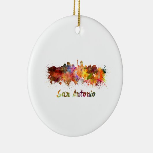 San Antonio skyline in waterverf Keramisch Ornament (Rechts)