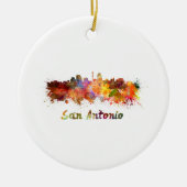San Antonio skyline in waterverf Keramisch Ornament (Voorkant)