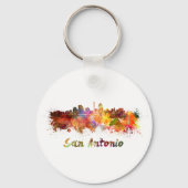 San Antonio skyline in waterverf Sleutelhanger (Voorkant)
