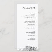San Antonio Skyline Modern huwelijksdiner Menu (Voorkant / Achterkant)