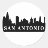 San Antonio Skyline Ronde Sticker (Voorkant)