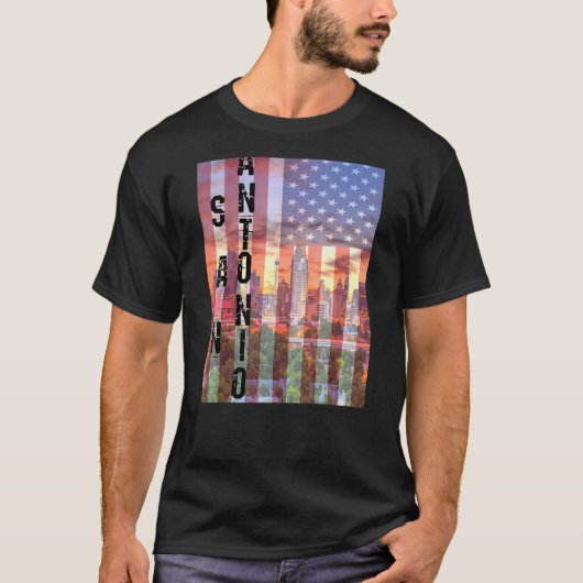 San Antonio Skyline Texas T-shirt (Voorkant)