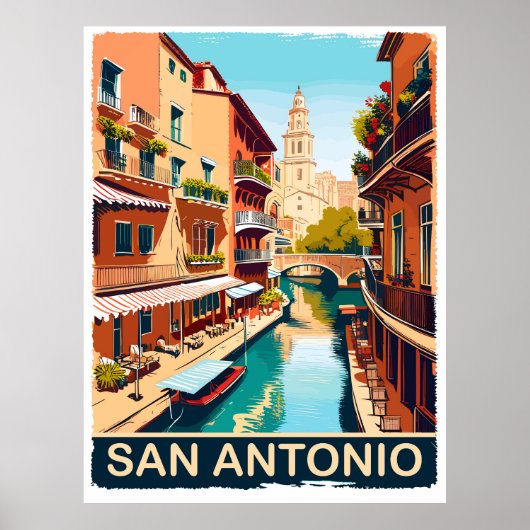 San Antonio, Stad, Reizen Poster (Voorkant)