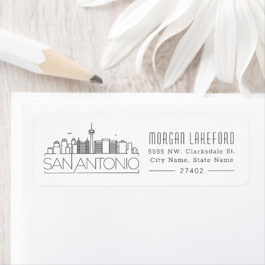 San Antonio Stylized Skyline | Etiket (Insitu)