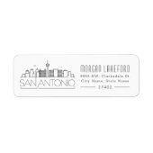 San Antonio Stylized Skyline | Etiket (Voorkant)