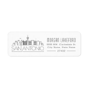 San Antonio Stylized Skyline Etiket