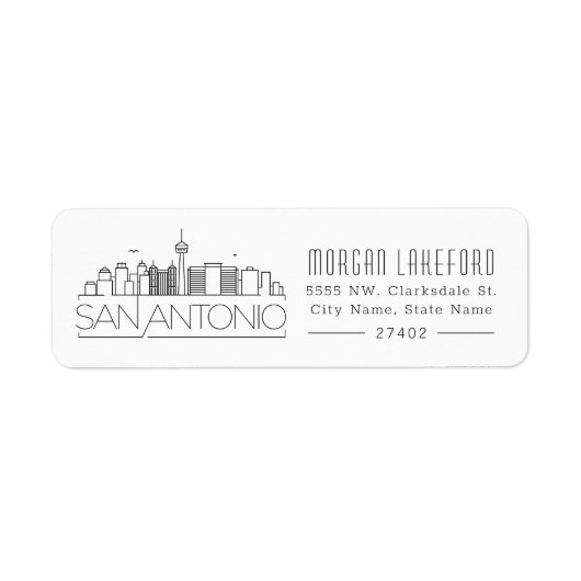 San Antonio Stylized Skyline | Etiket (Voorkant)