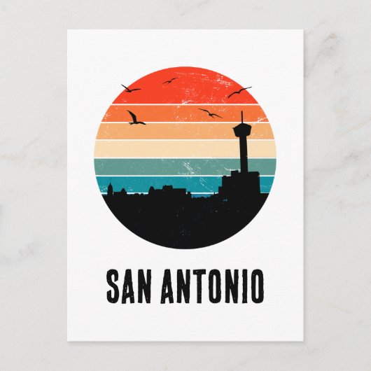 San Antonio  Sunset Cityscape Briefkaart (Voorkant)