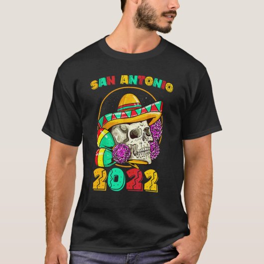 San Antonio Texas 2022 Souvenir Fiesta Mexican Art T-shirt (Voorkant)