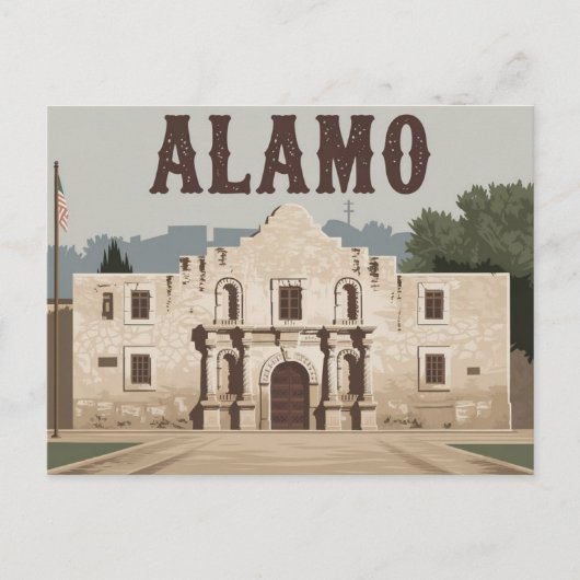 San Antonio, Texas, Alamo Briefkaart (Voorkant)