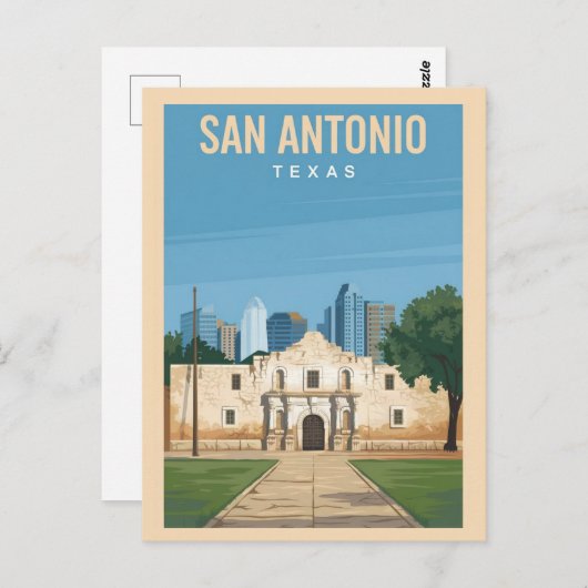 San Antonio, Texas, Alamo Briefkaart (Voorkant / Achterkant)