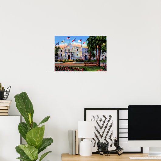 San Antonio Texas Alamo Poster (Thuiskantoor)