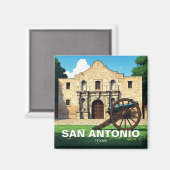 San Antonio Texas Alamo Travel Magneet (Voorkant / Achterkant)