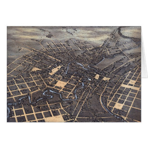 San Antonio, Texas, Antiek luchtstadskaart, 1873