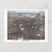San Antonio, Texas, Antiek luchtstadskaart, 1873 Briefkaart (Voorkant)