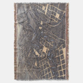 San Antonio, Texas, Antiek luchtstadskaart, 1873 Deken (Voorkant Verticaal)