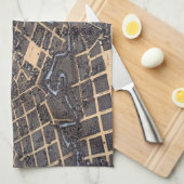 San Antonio, Texas, Antiek luchtstadskaart, 1873 Theedoek (Quarter Fold)