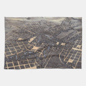 San Antonio, Texas, Antiek luchtstadskaart, 1873 Theedoek (Horizontaal)