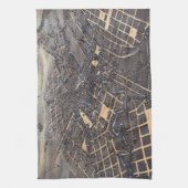 San Antonio, Texas, Antiek luchtstadskaart, 1873 Theedoek (Verticaal)