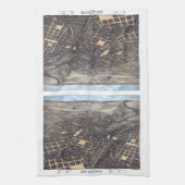 San Antonio, Texas, Antiek luchtstadskaart, 1873 Theedoek (Verticaal)