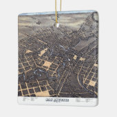San Antonio, Texas, antieke luchtkaart van de stad Keramisch Ornament (Links)