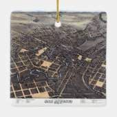 San Antonio, Texas, antieke luchtkaart van de stad Keramisch Ornament (Achterkant)