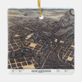 San Antonio, Texas, antieke luchtkaart van de stad Keramisch Ornament (Voorkant)