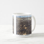 San Antonio, Texas, antieke luchtstadkaart, 1873 Koffiemok (Voorkant rechts)