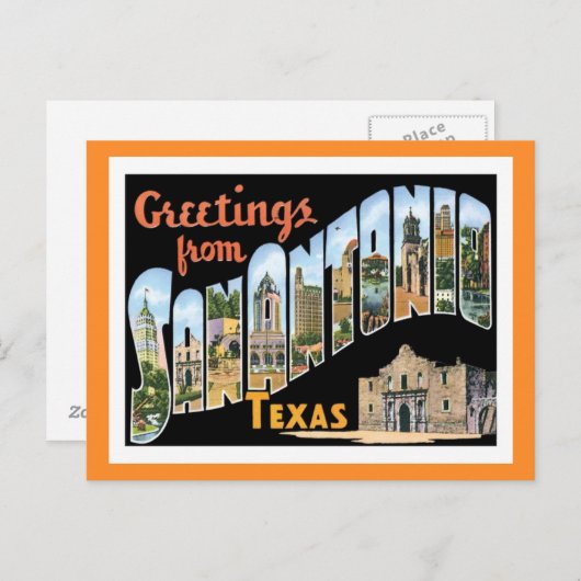 San Antonio Texas Briefkaart (Voorkant / Achterkant)