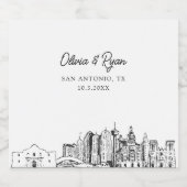San Antonio Texas Bruiloft Champagne Label Sparkling Wijnetiket (Enkel label)