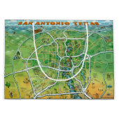 San Antonio Texas Cartoon Map Groot Cadeauzakje (Voorkant)